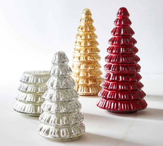 Mercury Glass Tree Scented Candles - Silver Spruce | Pottery Barn (US)