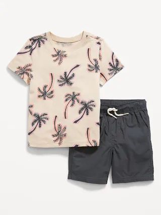 Printed Crew-Neck T-Shirt and Shorts Set for Toddler Boys | Old Navy (US)