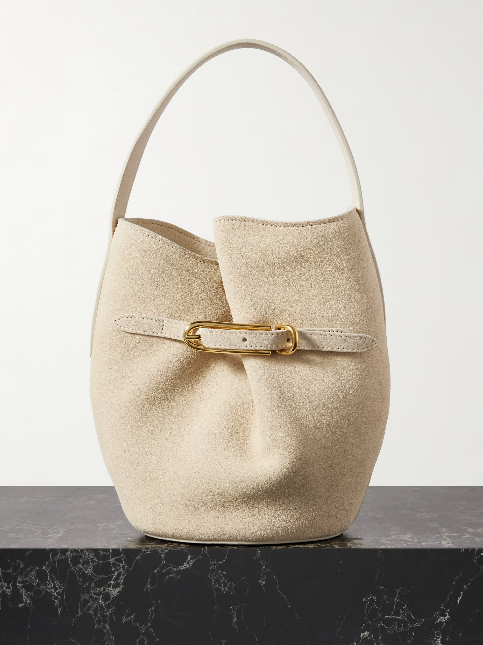 Buckled suede bucket bag | NET-A-PORTER (UK & EU)