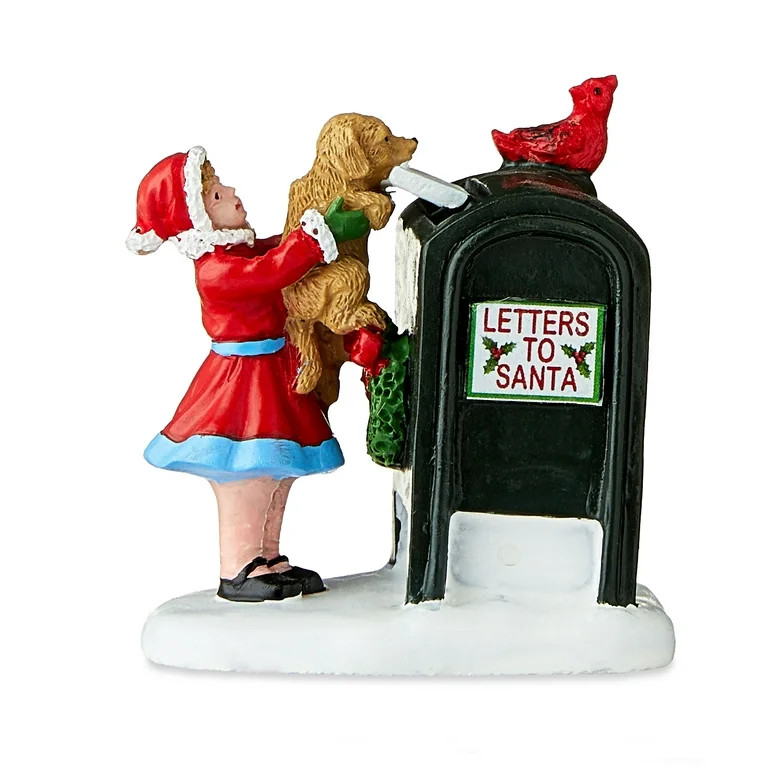 Christmas Village Dog Letter To Santa Decorative Figurine, 2.5 in, Multicolor, Resin and Calcium ... | Walmart (US)