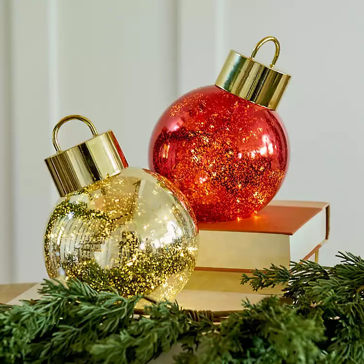 LED Mercury Gold Ornament, 8 in. | Kirklands