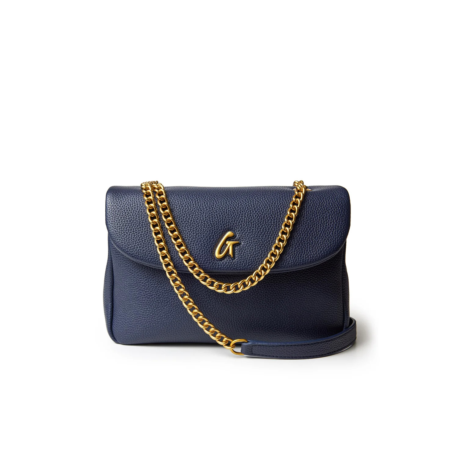 MEDIUM PEBBLE FLAP BAG - NAVY | Glam-Aholic Lifestyle