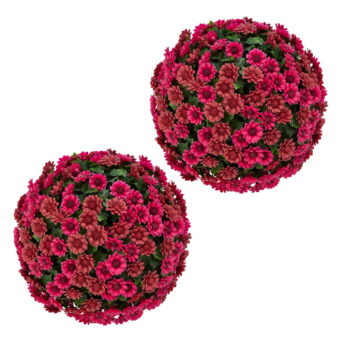 Improvements Garden Harvest 12" Faux Daisy Spheres - Set of 2 - 22653850 | HSN | HSN