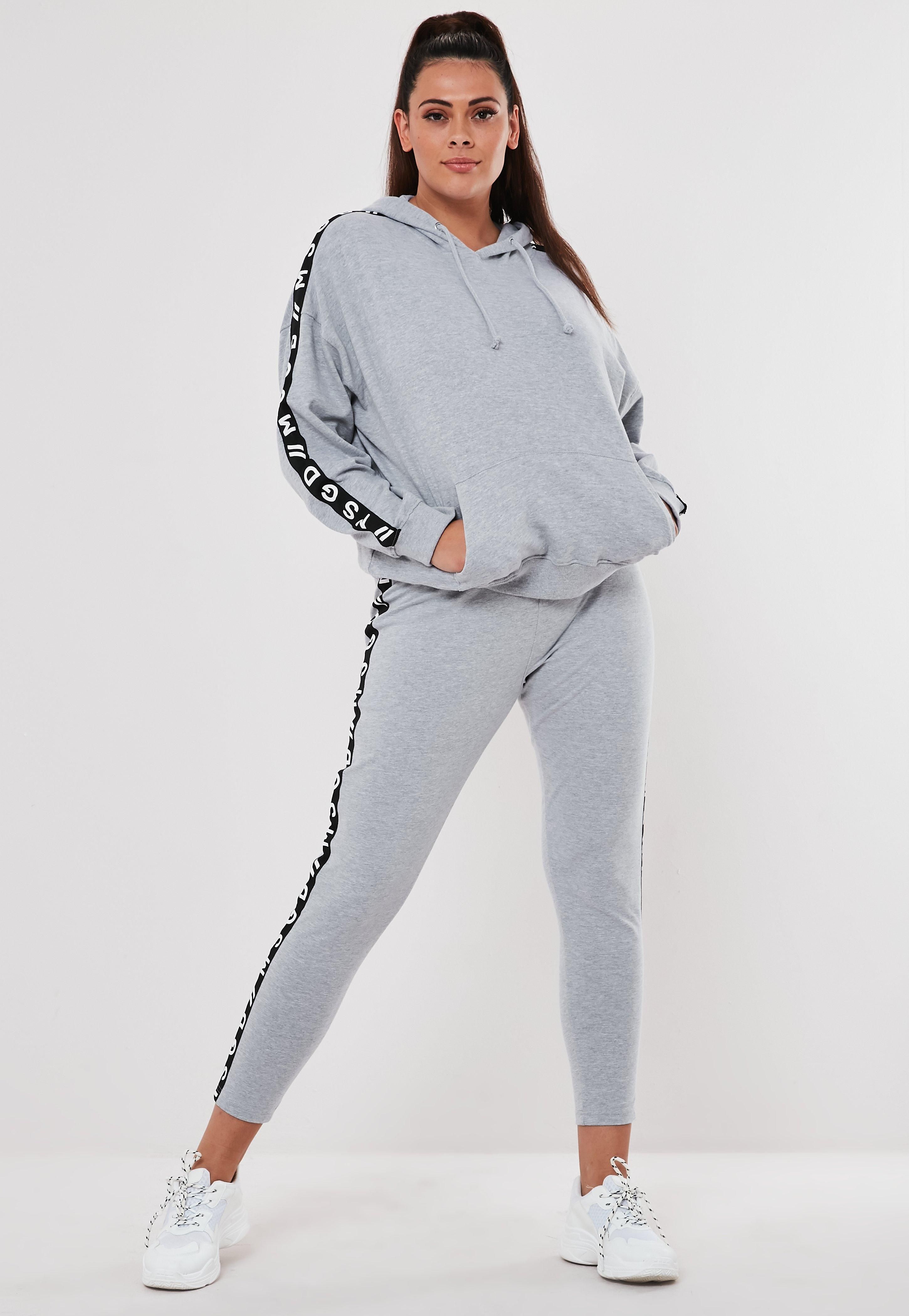 Plus Size Active Gray Co Ord MSGD Lounge Leggings | Missguided (US & CA)