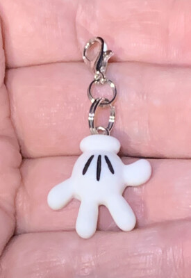 Mickey Mouse White Glove Charm Zipper Pull & Keychain Add On Clip!! | eBay US