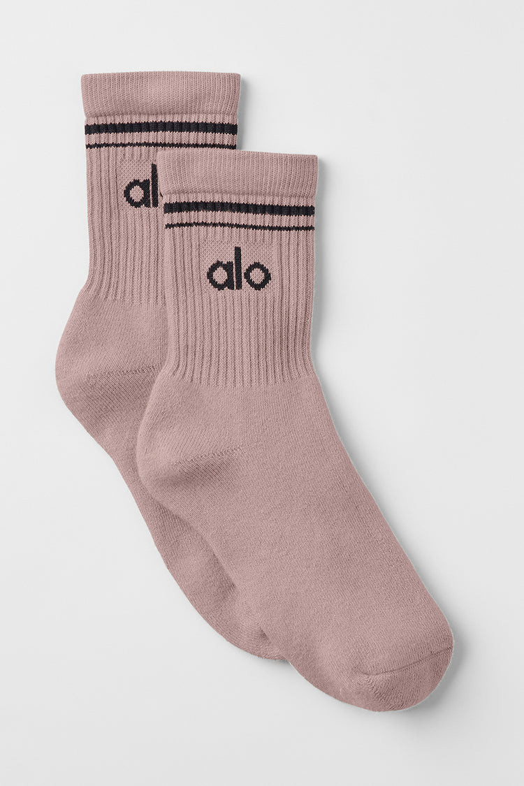 Unisex Half-Crew Throwback Sock - Taupe/Black | Alo Yoga (US)