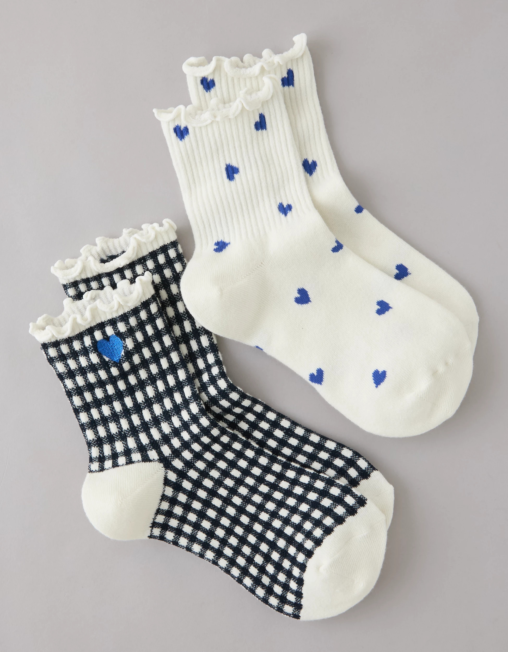 AE Graphic Cropped Crew Socks 2-Pack | American Eagle Outfitters (US & CA)
