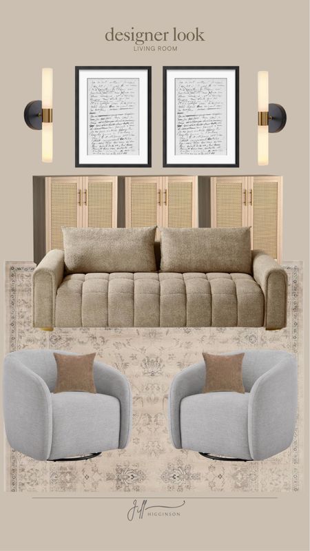 Designer look living room from Amazon! 

Artwork, wallart, cabinet, light fixture, chair, sofa, pillow, rug, home decor 

#LTKHome #LTKFindsUnder100 #LTKSaleAlert
