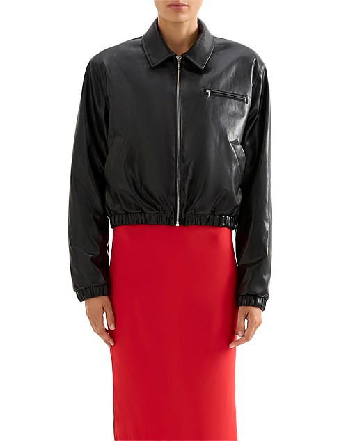 NiLS TABRIZ VEGAN LEATHER BOMBER | David Jones (Australia & New Zealand)