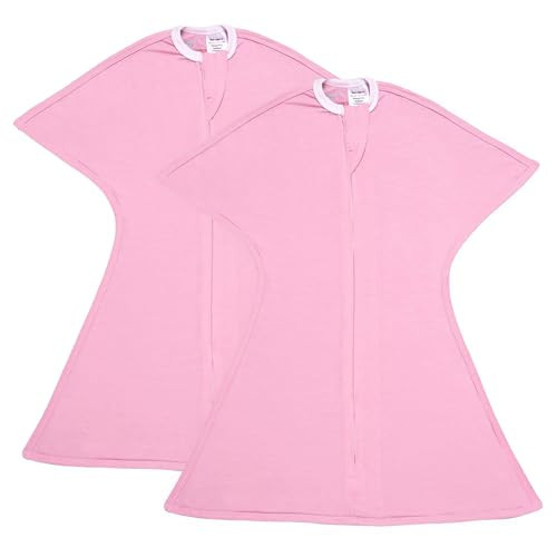 SleepingBaby Zipadee-Zip Transition Swaddle - Cozy Baby Swaddle Blanket with Zipper Convenience - Roomy Wearable Blanket for Easy Diaper Changes - Classic Rose Pink, X-Small (3-6 Month) - 2 Pack | Amazon (US)
