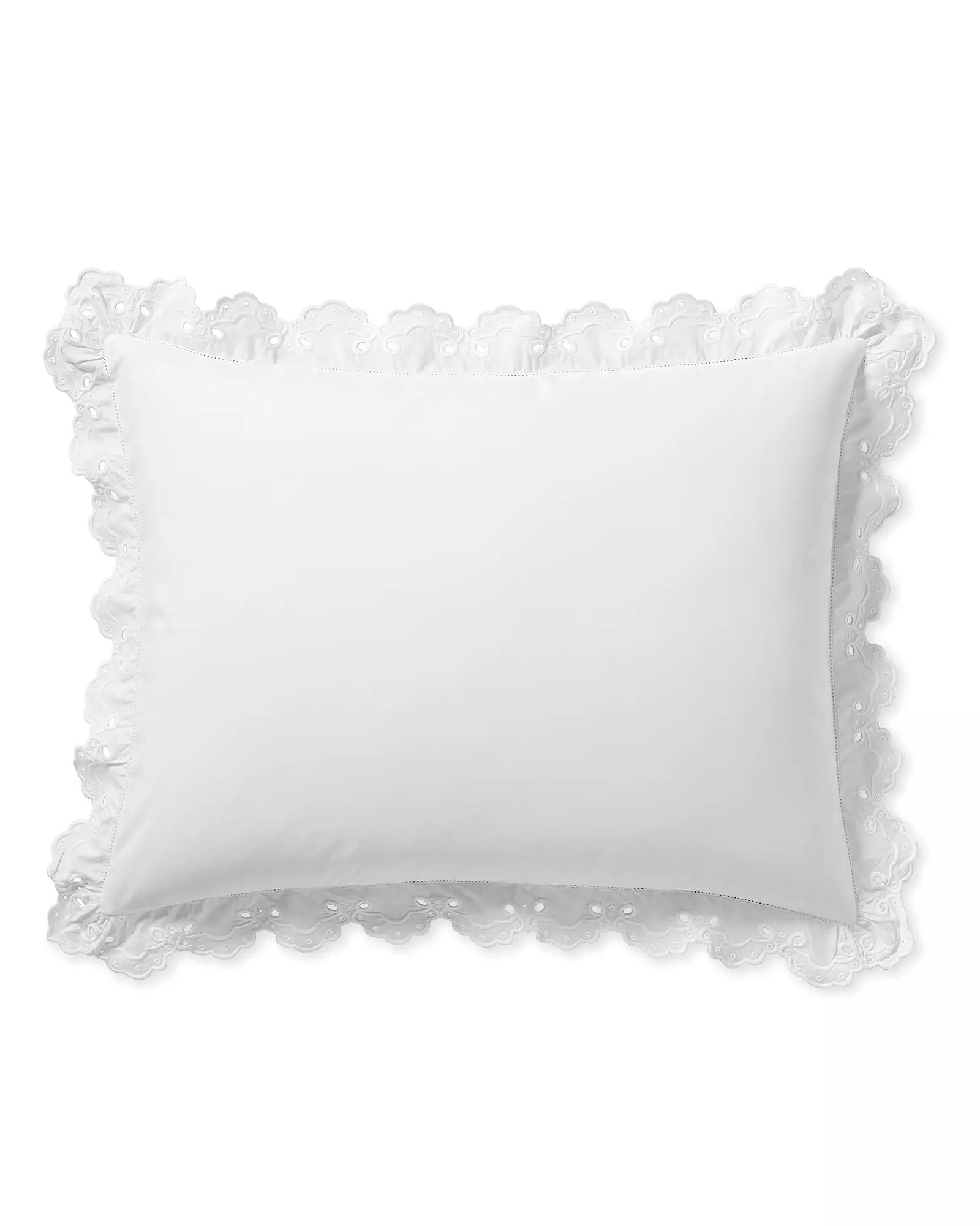 Antibes Eyelet Percale Sham | Serena and Lily