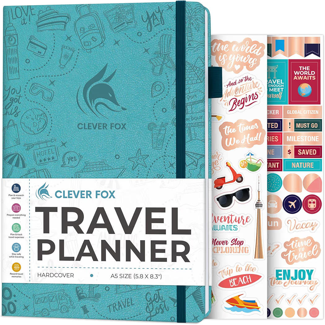 Clever Fox Travel Journal - Itinerary Travel Planner Organizer for Women, Men and Couples, Travel... | Amazon (US)