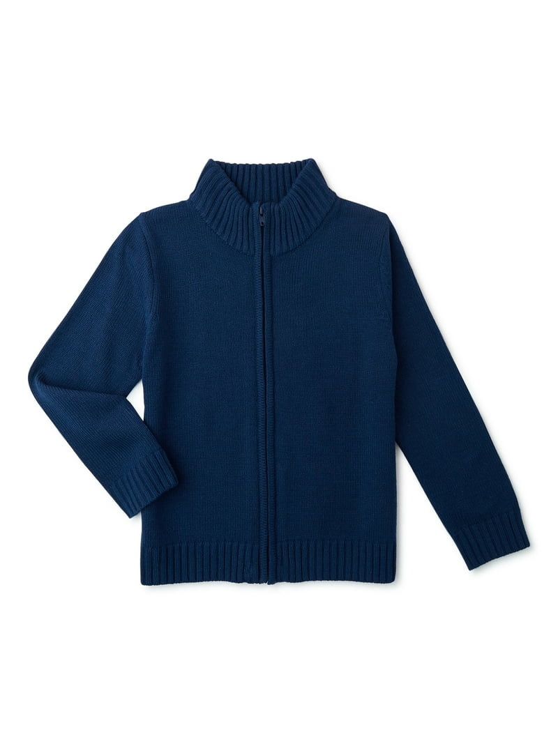 Wonder Nation Boys School Uniform Zip Up Sweater, Sizes 4-18 - Walmart.com | Walmart (US)