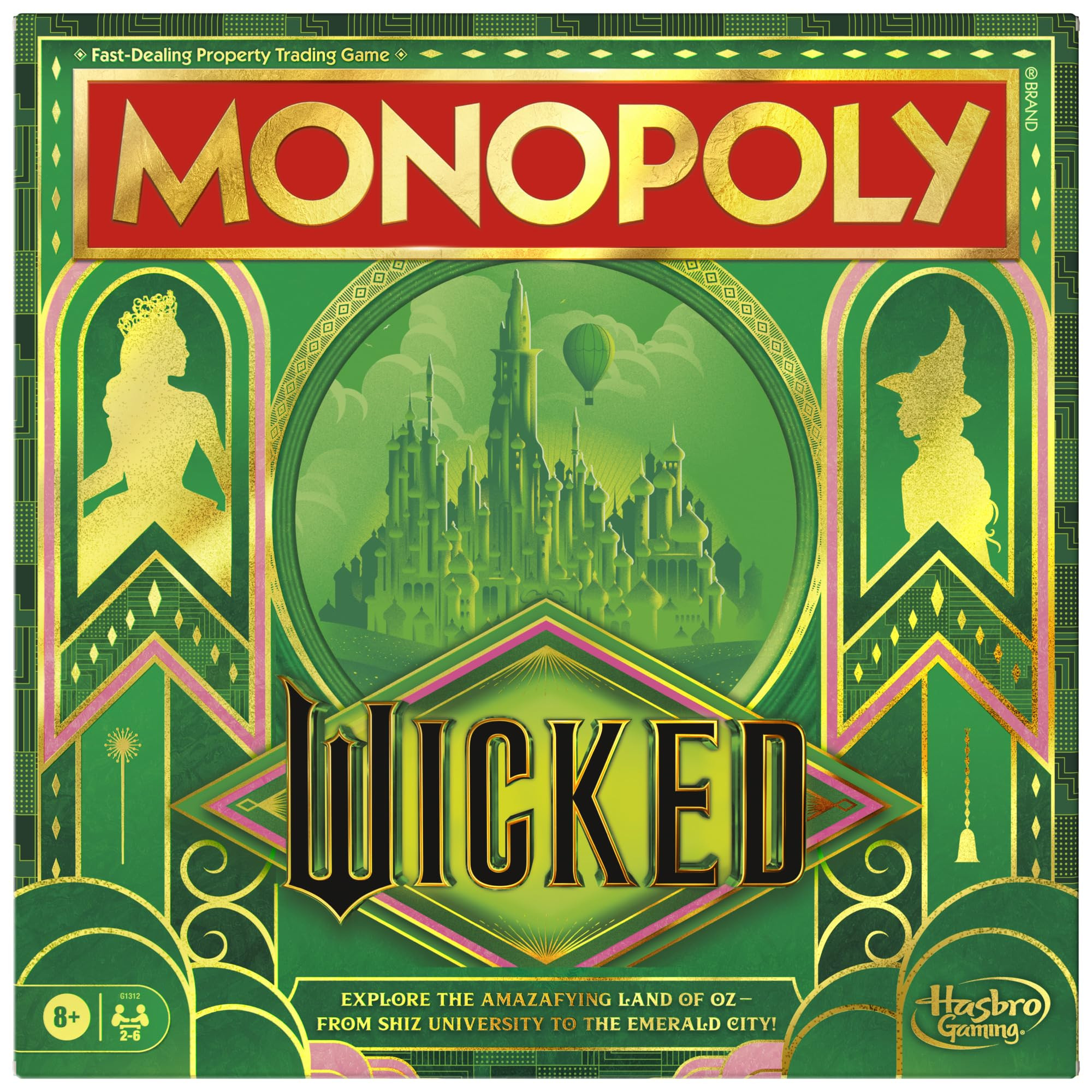 Monopoly Wicked Board Game, Official Edition Inspired by the Wicked Movie, Family Party Game with... | Amazon (UK)