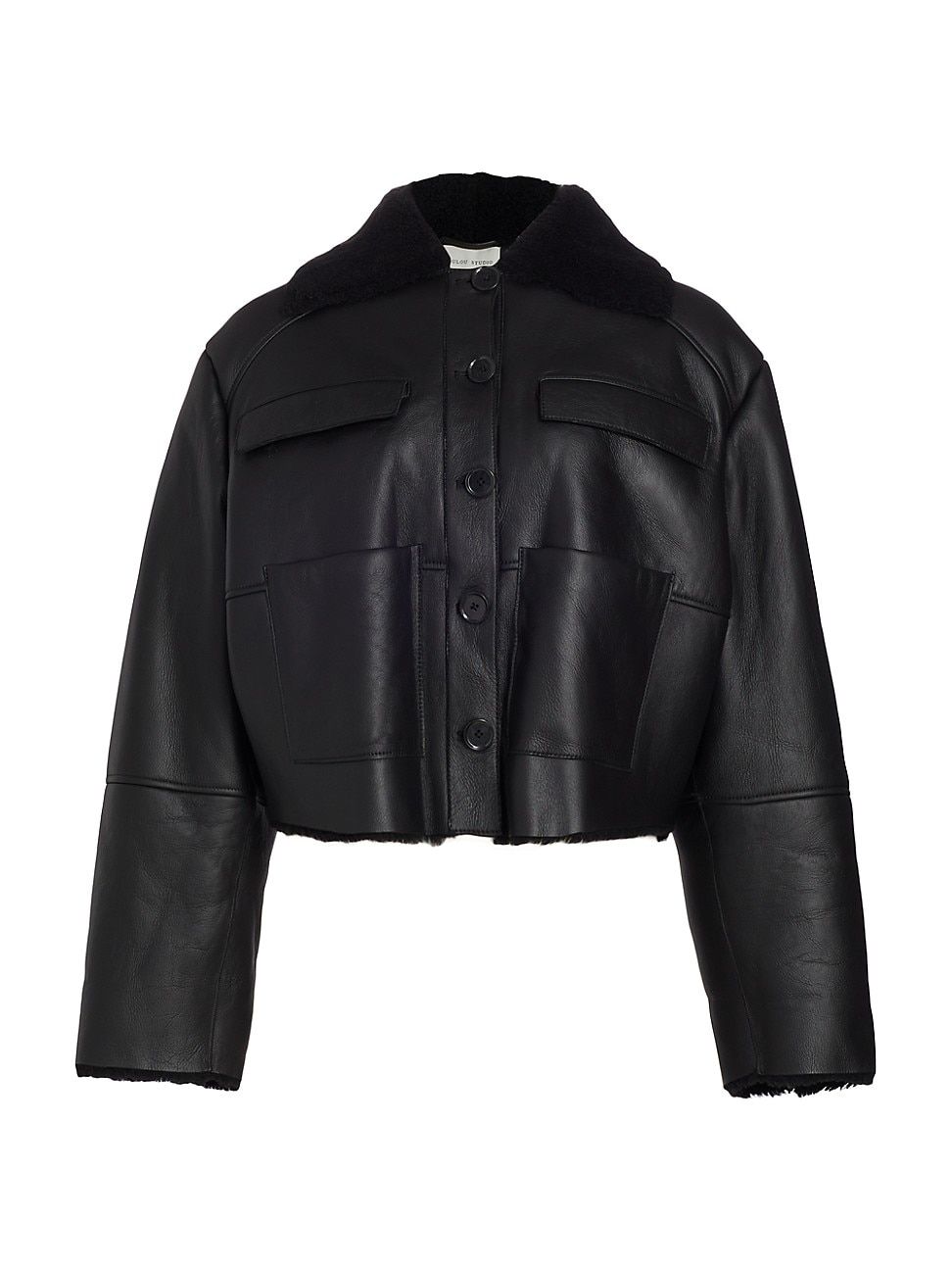 Women's Shearling Crop Jacket - Black - Size XL | Saks Fifth Avenue