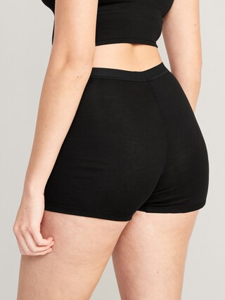 High-Waisted Ribbed Boyshort Briefs -- 3-inch inseam | Old Navy (US)