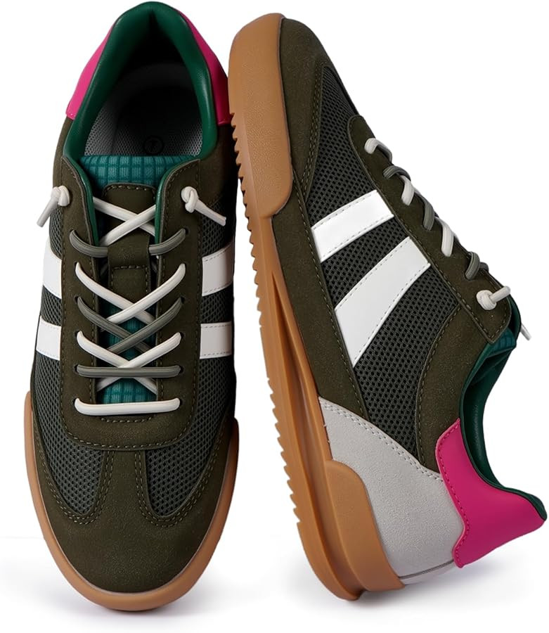 Fashion Sneakers for Women Tennis Breathable Close Toe Lace up Womens Sneakers | Amazon (US)