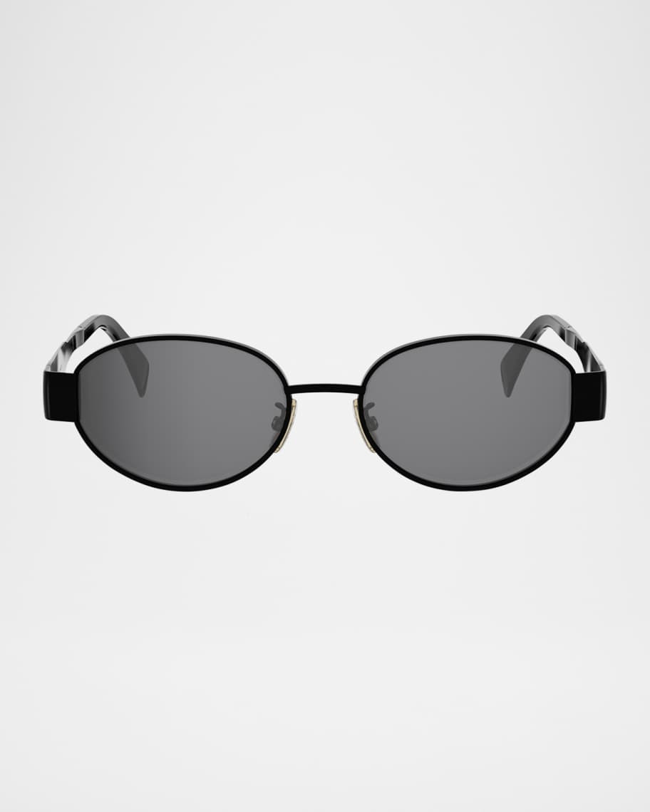 Triomphe Oval Metal Sunglasses | Neiman Marcus