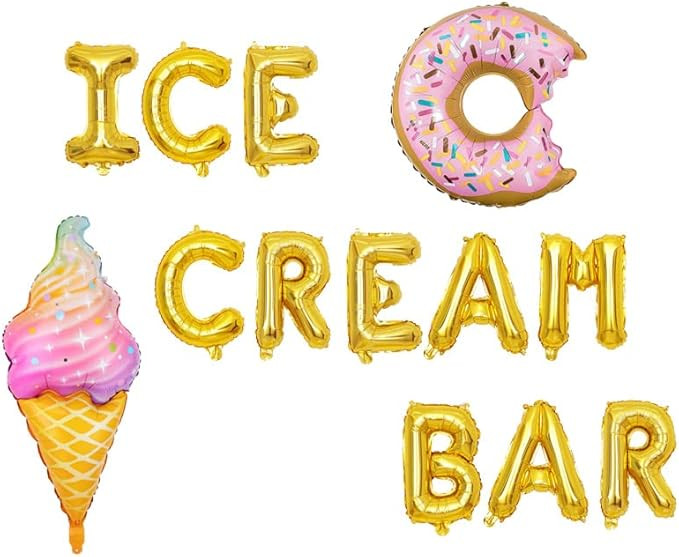 KUNGOON Ice Cream Bar Balloons Decorations,Summer Ice Cream and Donut Balloons Kit for Birthday B... | Amazon (US)