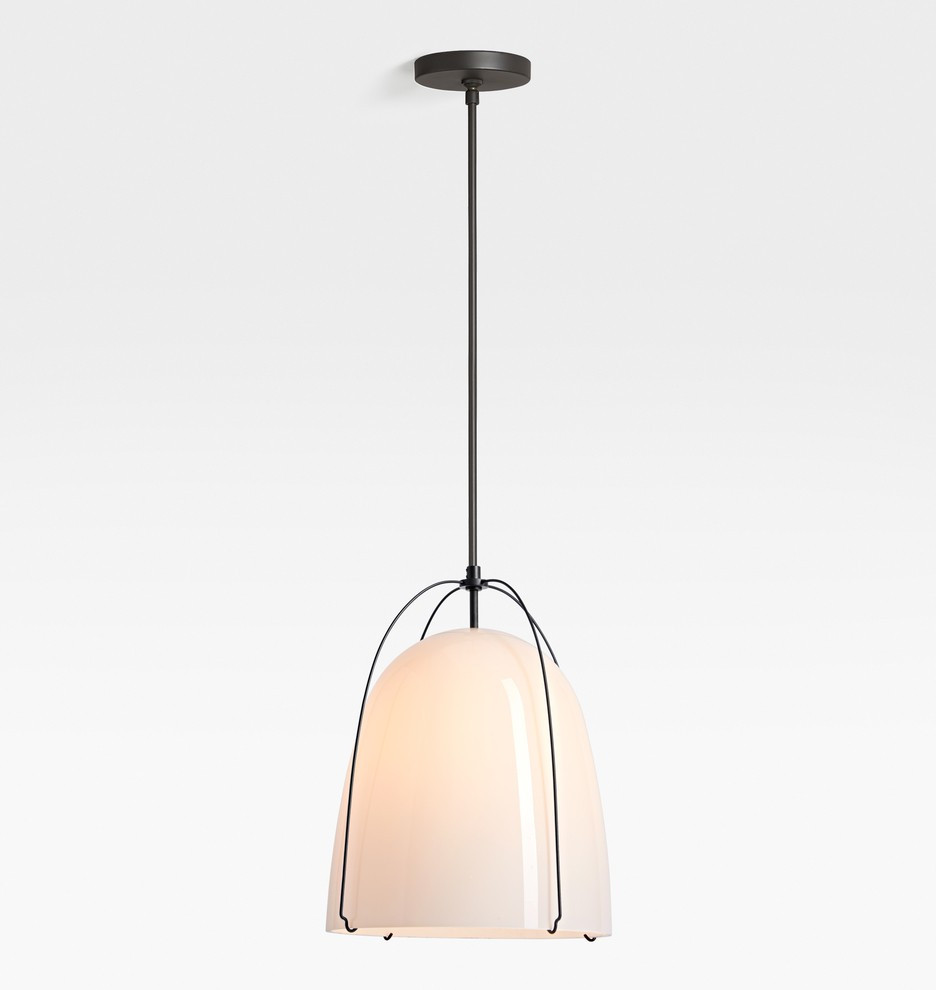 Haleigh 12" Glass Dome Rod Pendant | Rejuvenation