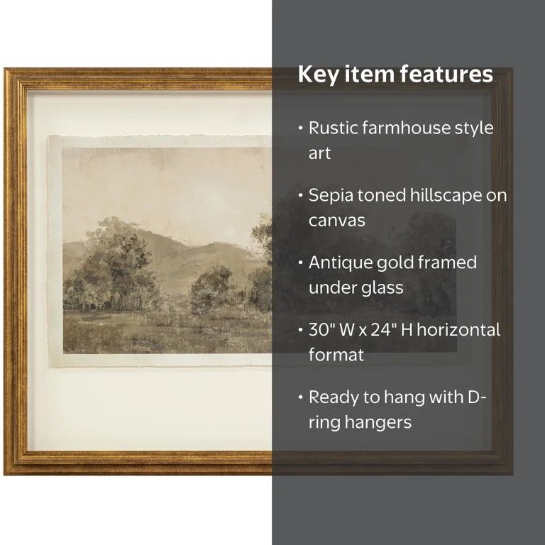 My Texas House Scenic Hillscape Framed Under Glass Wall Art 30x24 | Walmart (US)