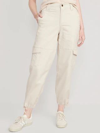 High-Waisted Barrel-Leg Cargo Ankle Pants | Old Navy (US)