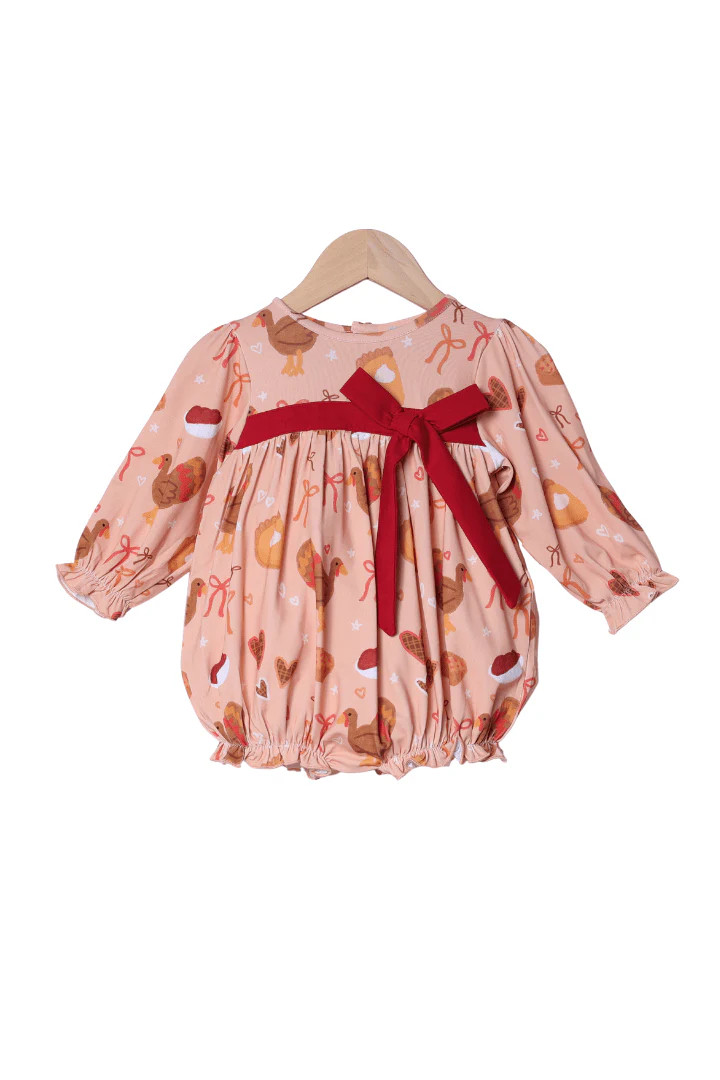 Thanksgiving Treats Bow Bubble | The Smocked Flamingo