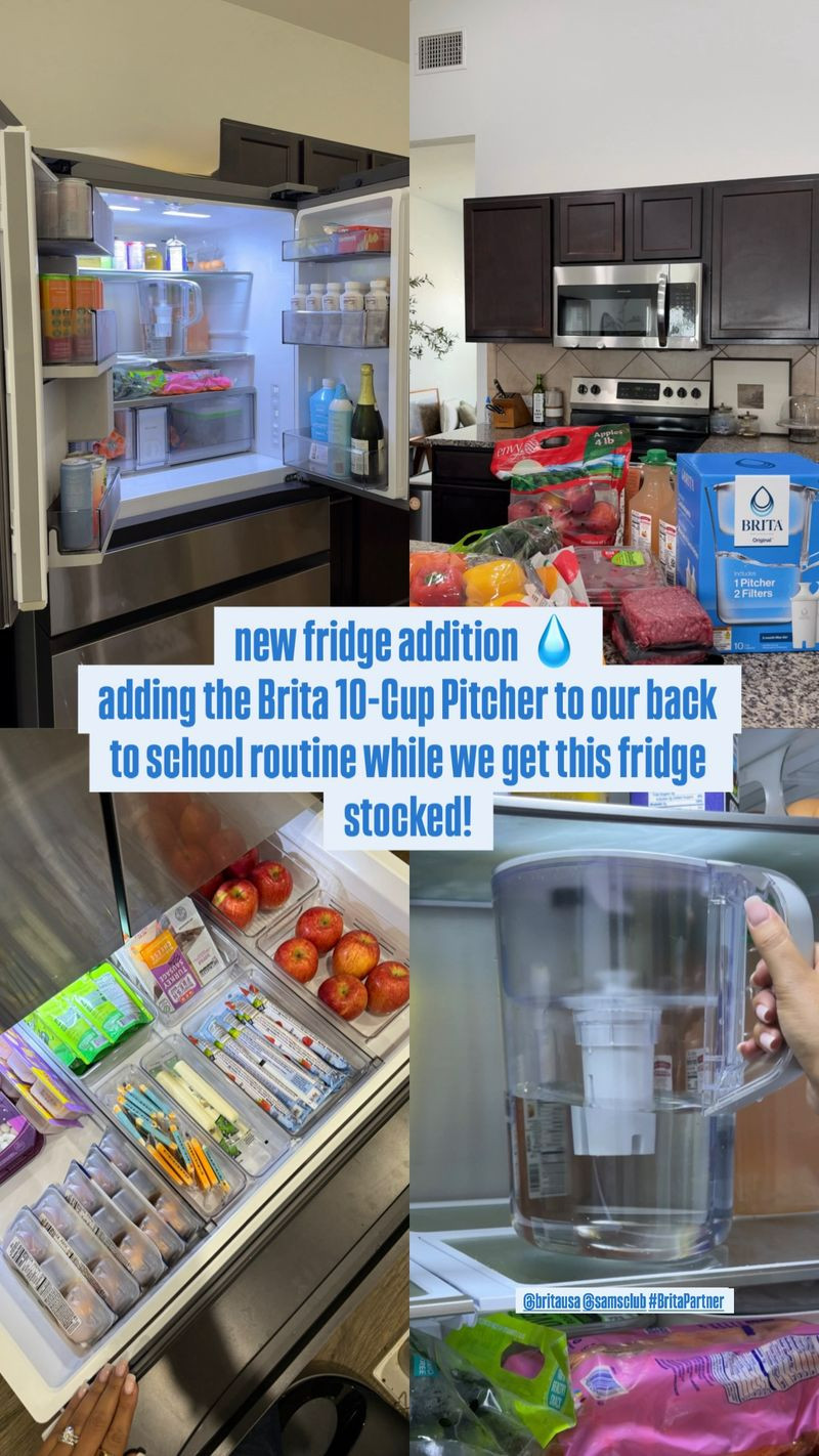 new fridge additionadding the Brita 10-Cup Pitcher to our back-to-school routine while we get this fridge stocked!

#BackToSchoolEssentials #FridgeRestock #BritaWaterFilterPitcher #WaterFilterPitcher #FridgeOrganization #CollegeDormEssentials #SamsClubFinds 

 