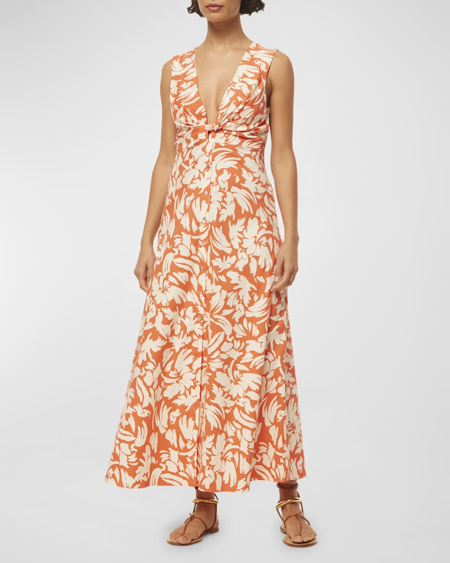 Septima Sleeveless Twist-Front Maxi Dress | Neiman Marcus