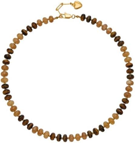 Colorful Beaded Choker Necklace for Women, Handmade Gemstone Necklace with Natural Stone and 18K ... | Amazon (US)