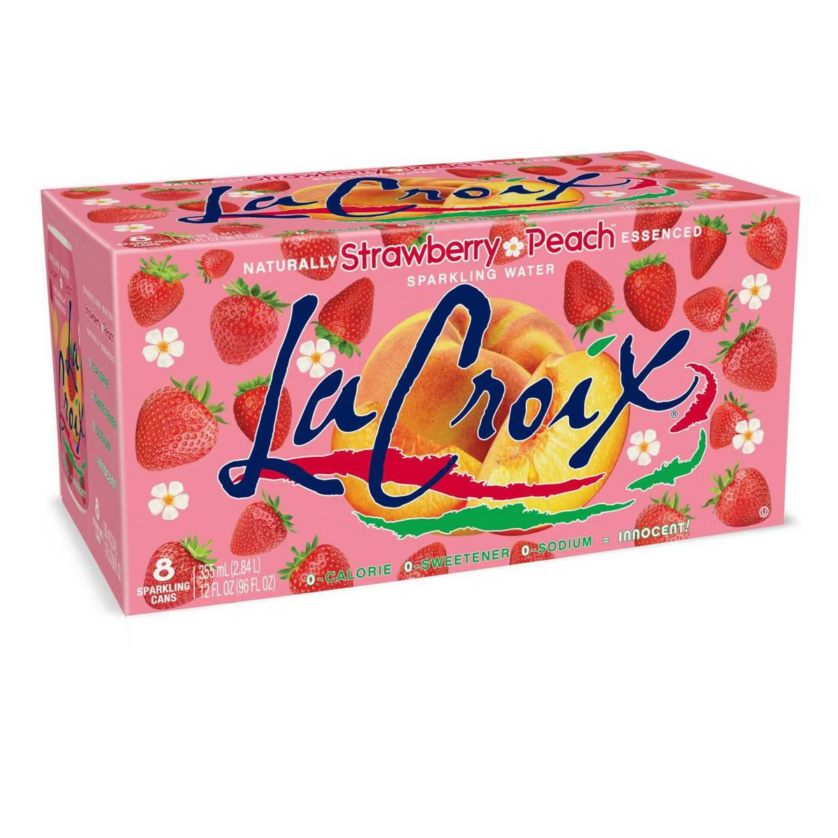 LaCroix Strawberry Peach Sparkling Water - 8pk/12 fl oz Cans | Target