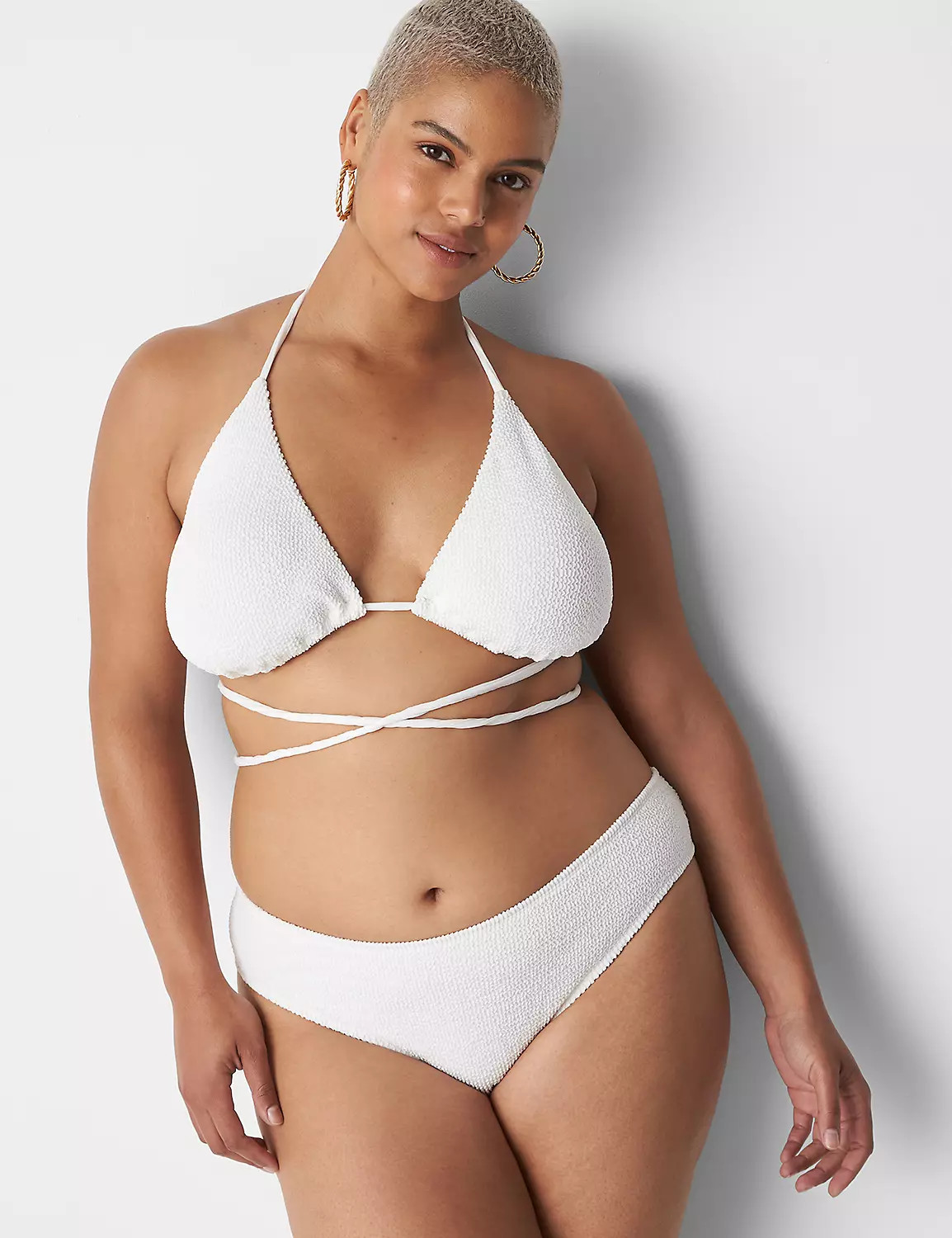 Crinkle Dipped Tanga Swim Bottom | LaneBryant | Lane Bryant (US)
