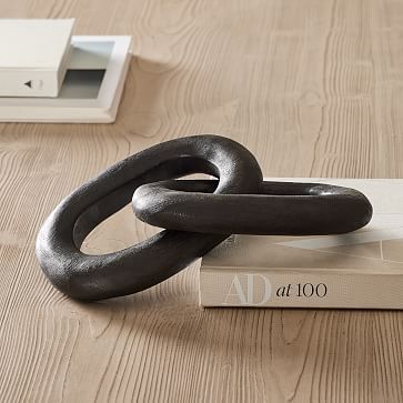 Blackened Wood Two Links Object | West Elm (US)