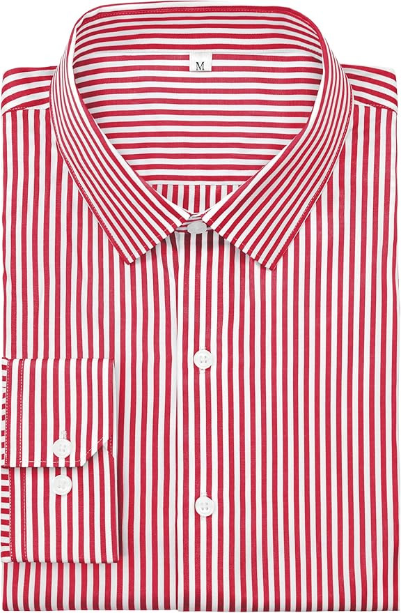 Grade 4 Wrinkle-Resistant Long Sleeve Striped Button-Down Shirt for Men Mens Dress Shirts | Amazon (US)