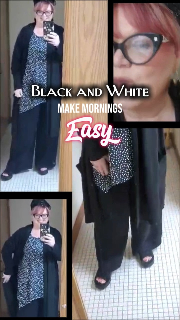 Easy dressing when things are busy, like getting to church/work/school/life on time in the morning. 💖All black is easy but boring - add in white (florals, polka dots, abstract patterns) and you’re not safe, you’re stylish!
🌟No one has to know you grabbed a few pieces at random when they all go together so well!
👇🏼Click through below to grab your sizes before they sell out (the sweater is low stock!)

I’m 5’9”, usually wear a 2X on top, 18-XL bottom, size 10 shoe. I’m wedding a 2X in top and sweater, 18/20 pants, 10 shoe -all TTS. Everything is soft, pulls on easily, and wears comfortably all day!

#ltktall #ltkpetite #ltkmidsize #ltkover40 #ltku #ltktravel #ltksaleslert Walmart Amazon @Target @tjmaxx @Marshalls @Lane Bryant @Maurices

#LTKootd #LTKWorkwear #LTKPlusSize