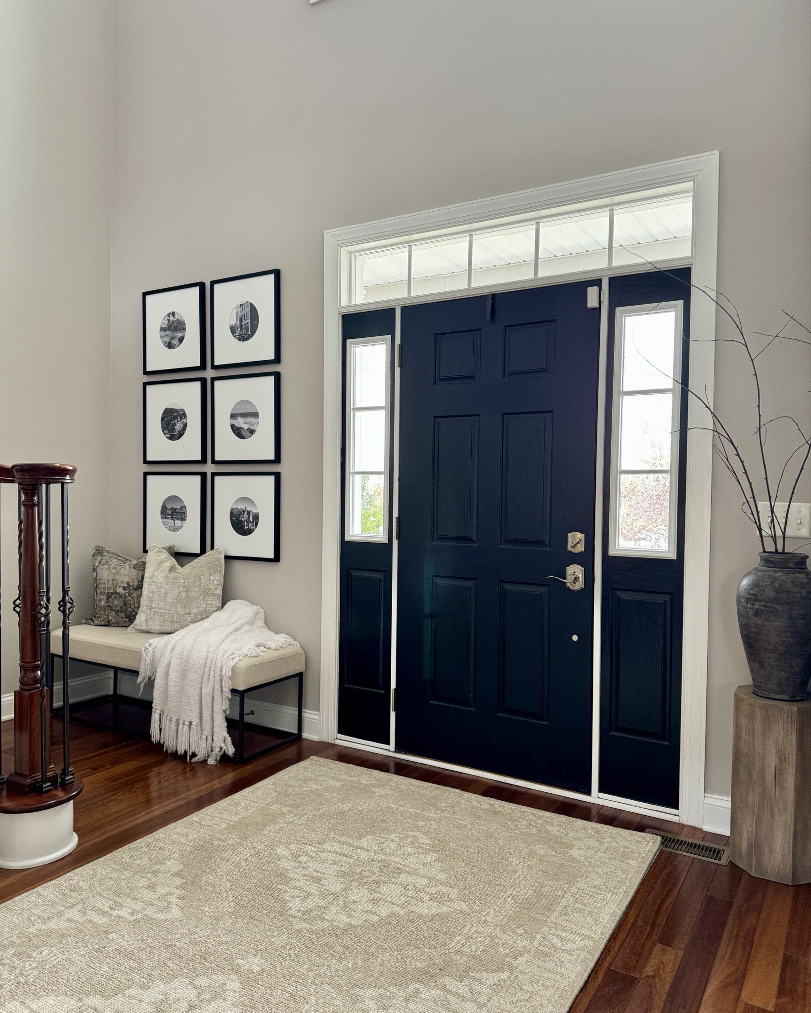 Winter foyer styling 🤍 Clean lines, warm wood tones, and soft neutrals set the tone the moment you walk in. I love keeping the entry simple but layered—textured rugs, classic black accents, and a few cozy touches that make it feel winter calm and welcoming all season long. ✨

#LTKhome #LTKseasonal #WinterDecor #EntrywayInspo #FoyerStyle #mypotterybarn #NeutralHome #CozyHome #HomeInspo

#LTKHome #LTKSeasonal