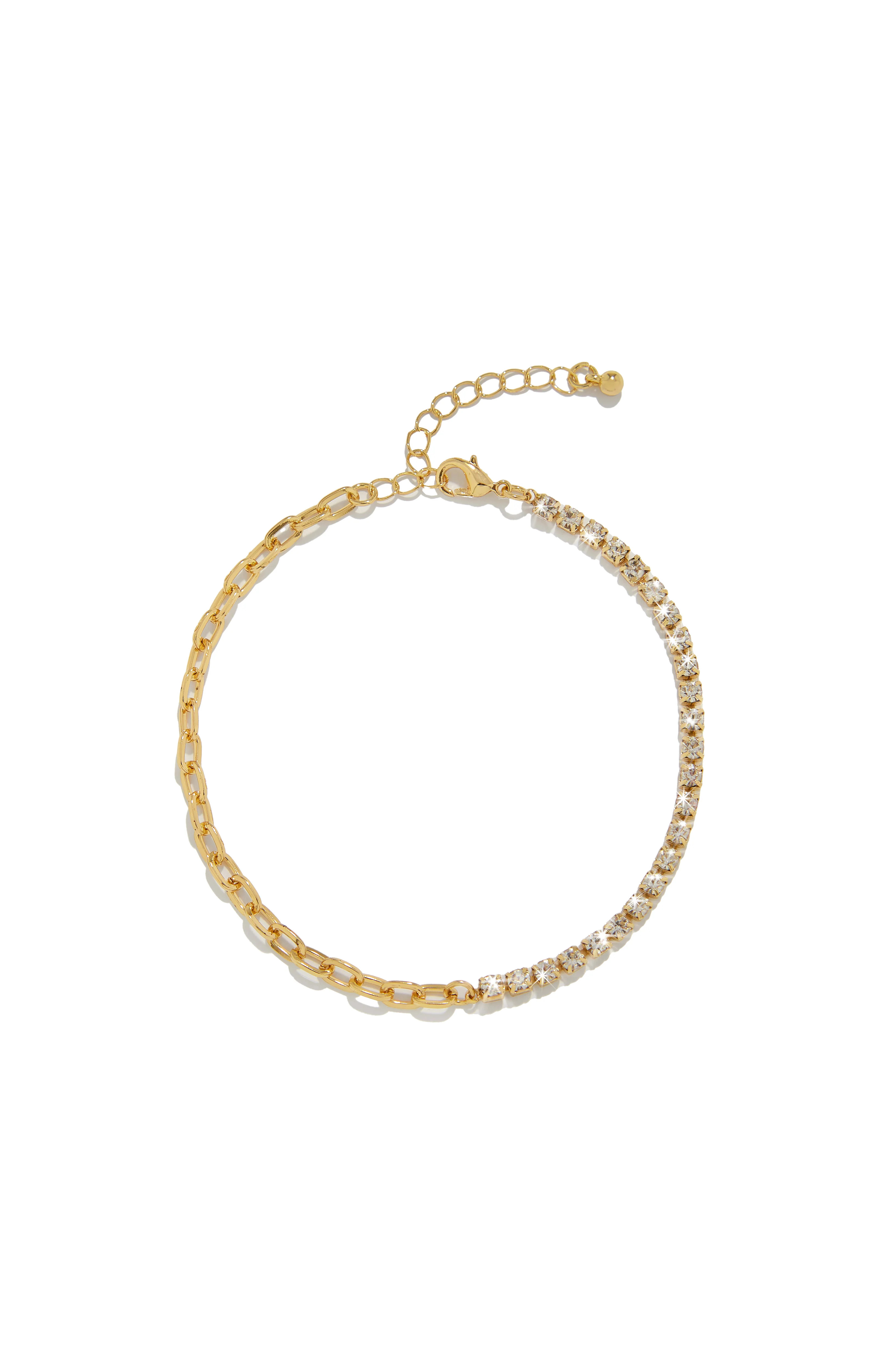 Miss Lola | Kyree Gold Embellished Anklet | MISS LOLA