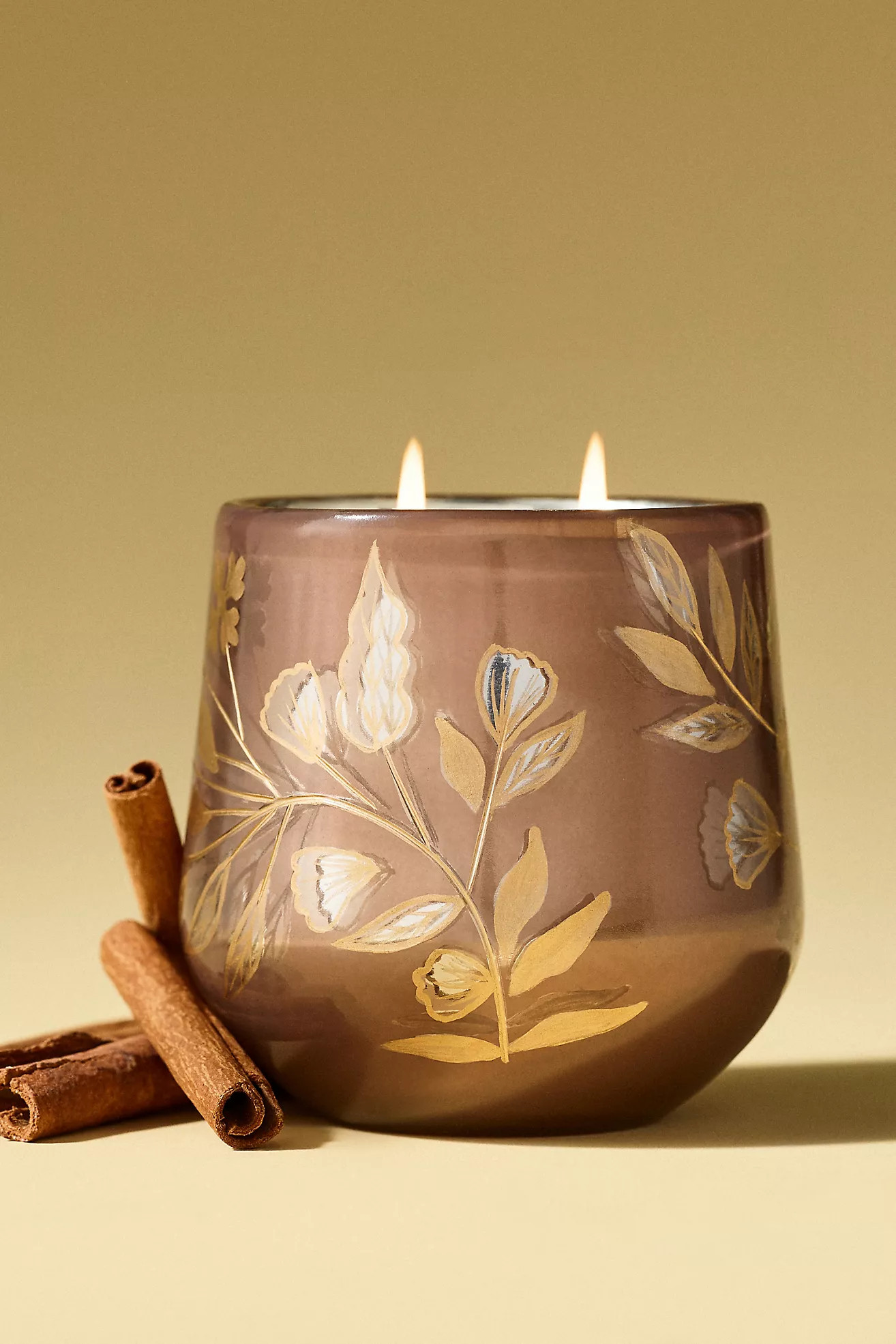 Fallen Leaves Pumpkin Sweet Vanilla Glass Candle | Anthropologie (US)