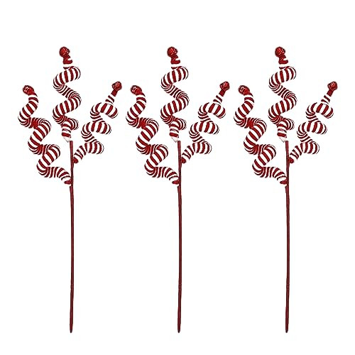 Aphmeir 3Pcs Christmas Candy Picks, 14 Inch Candy Cane Woolen Bells Curly Picks Candy Cane Christmas Decor, Candy Cane Ornaments for Christmas Tree Decorations, Crafts, Holiday and Home Decor | Amazon (US)