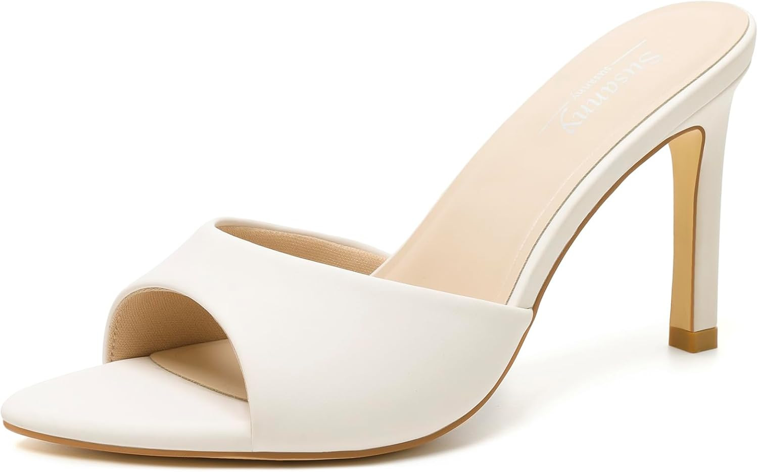 Susanny Women's Sandals Heels Mule High Heels Pointed Open Toe Sandals Sexy Slip on Heeled Summer Casual Wedding Prom Party Comfortable Dressy Shoes | Amazon (US)