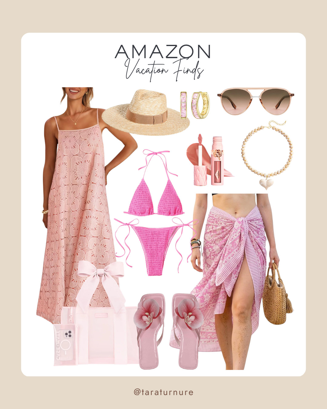 Pretty in pink and vacation-ready. My top Amazon finds for your next tropical escape. 

#AmazonFinds #VacationStyle #SummerAesthetic #PinkAesthetic #BeachEssentials #ResortWear #AmazonFashion #TravelOOTD 

 #LTKootd #LTKSwim #LTKTravel