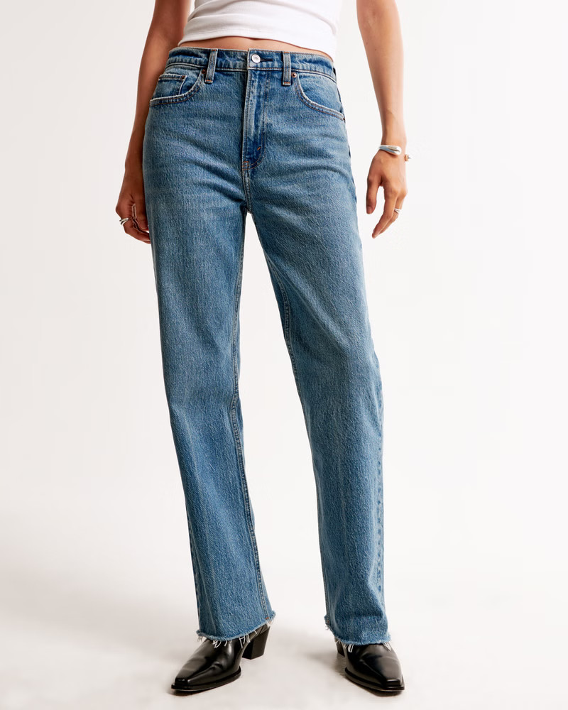 Women's High Rise Vintage Straight Jean | Women's Bottoms | Abercrombie.com | Abercrombie & Fitch (US)