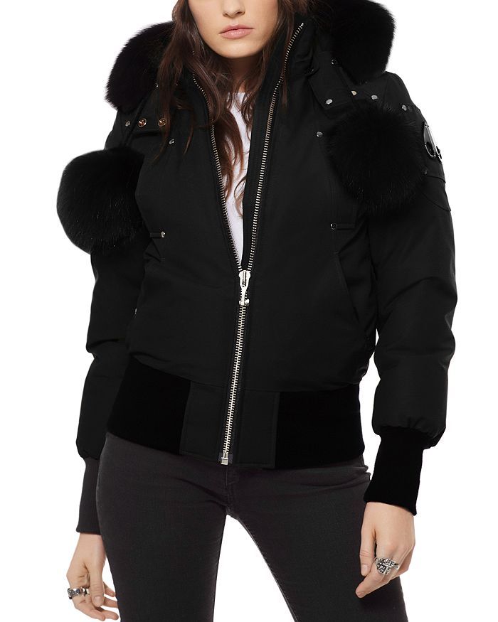 Debbie Fox Fur Trim Down Bomber Jacket | Bloomingdale's (US)