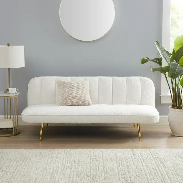 Mainstays Textured Futon With Gold Legs | Walmart (US)