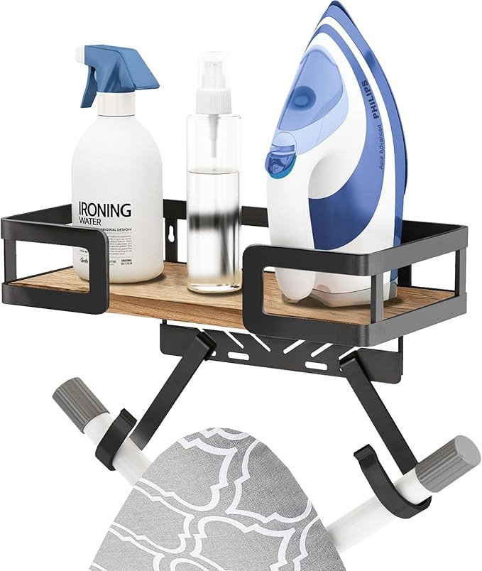 Ironing Board Holder Wall Mount, Iron Board Wall Hanger, Sewing, Laundry Room Organization, Black... | Amazon (US)