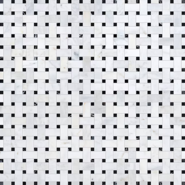 Satori Venatino 12-in x 12-in Polished Natural Marble Basketweave Mosaic Wall Tile ( 1.0-sq ft Pi... | Lowe's