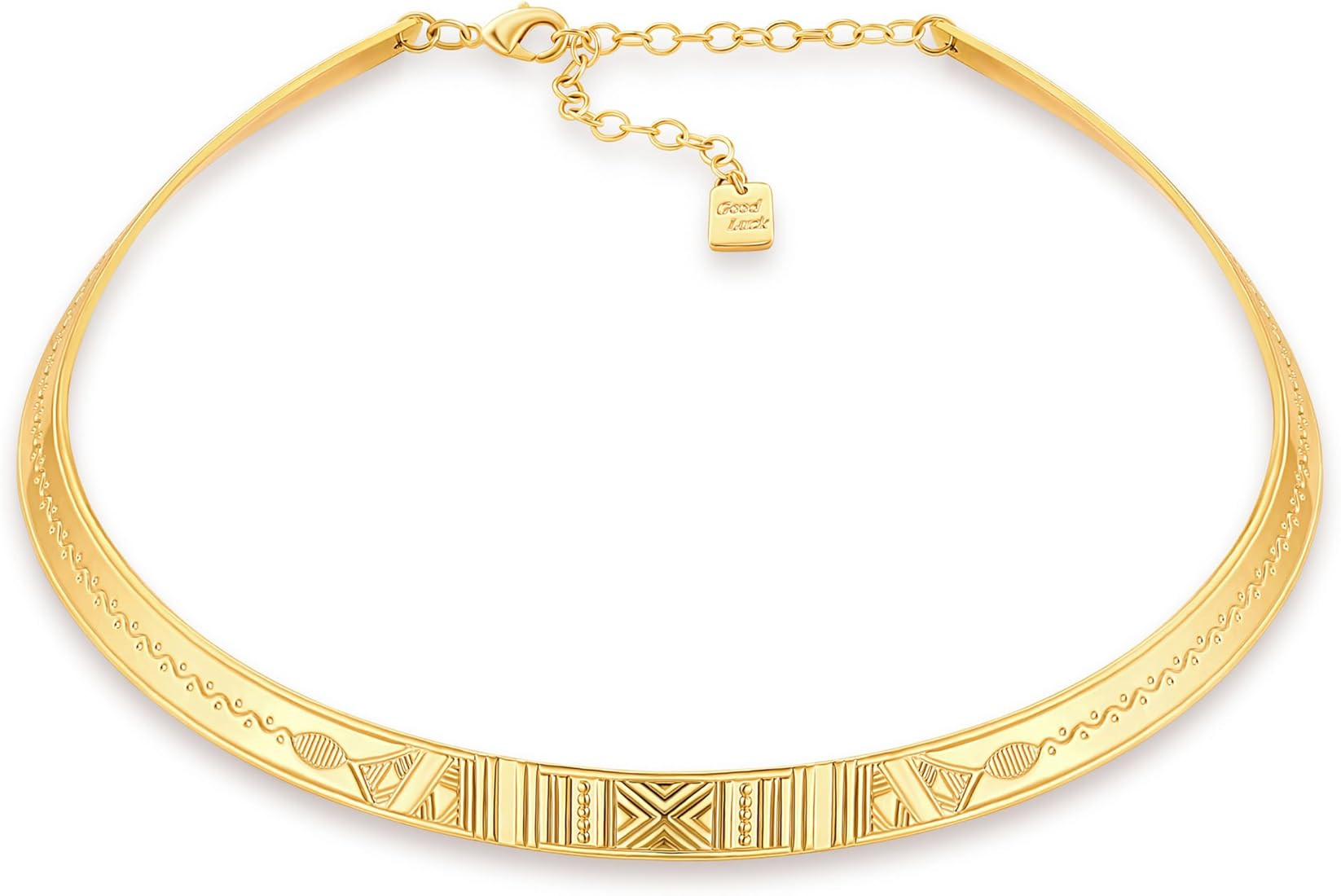 Aobei Pearl 18K Gold Cuff Choker Necklace for Women Chunky Wire Chain Collar Jewelry | Amazon (US)