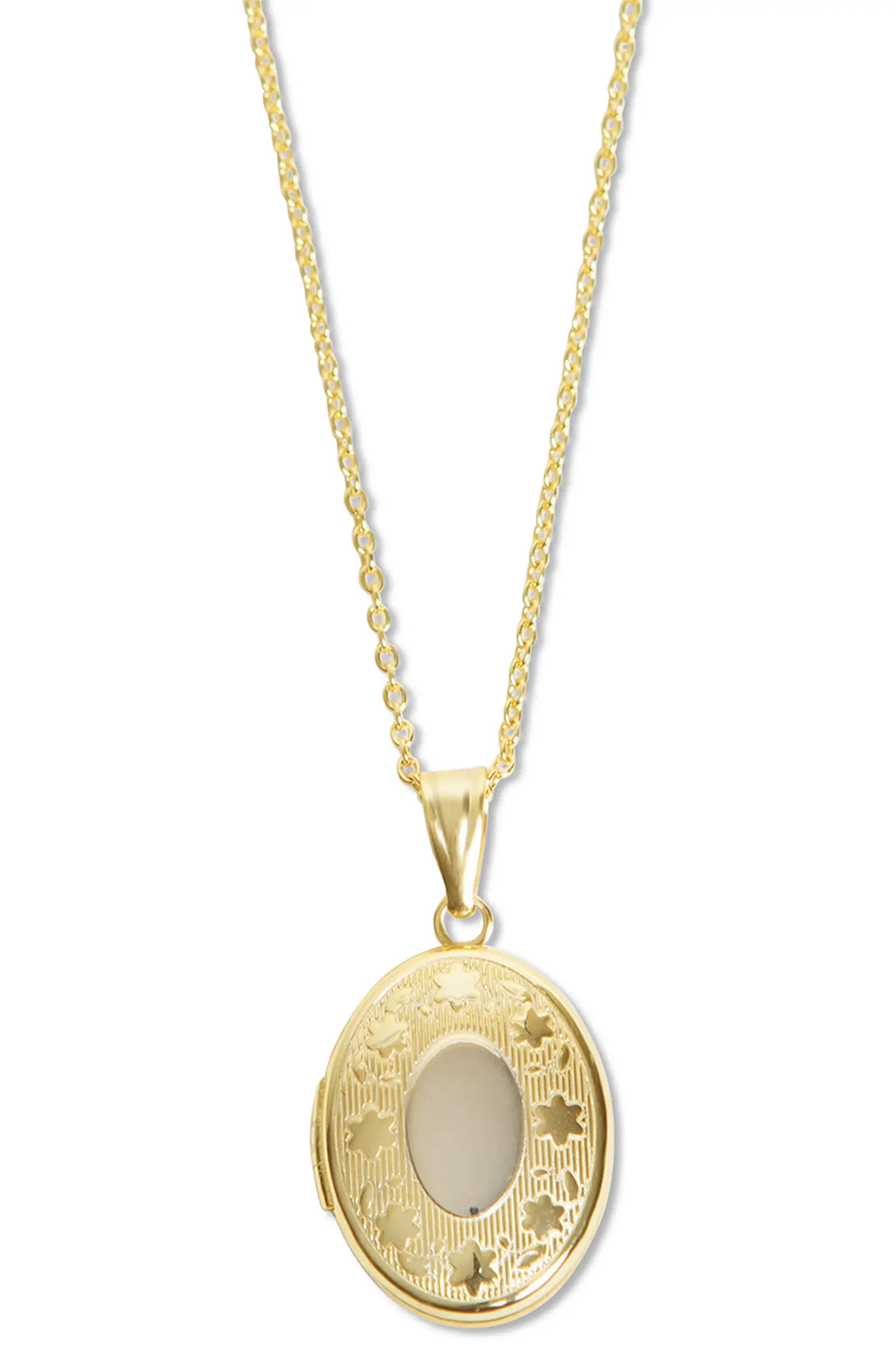 Argento Vivo Sterling Silver Flower Embossed Locket Pendant Necklace | Nordstrom | Nordstrom