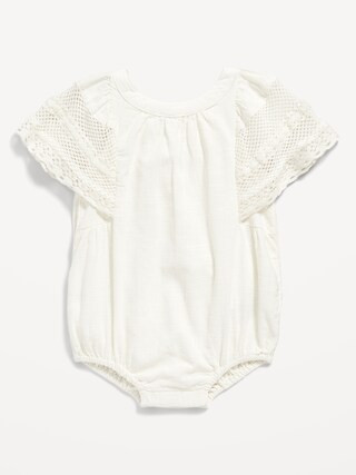 Flutter-Sleeve Crochet-Trim One-Piece for Baby | Old Navy (CA)