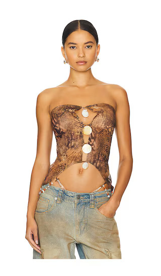 Cut Out Top in Reptile Print | Revolve Clothing (Global)